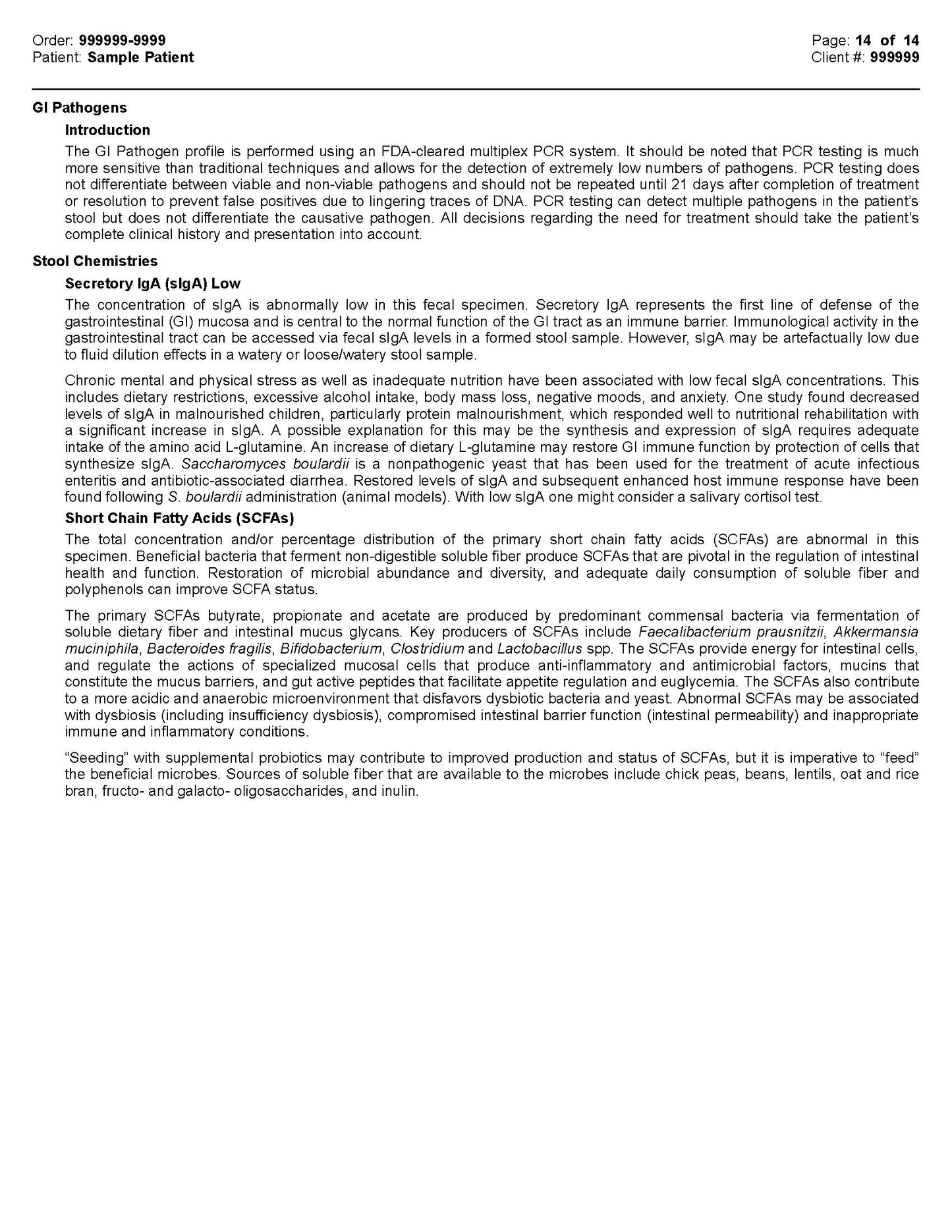 Mosaic Comprehensive Stool Analysis -Stool Sample