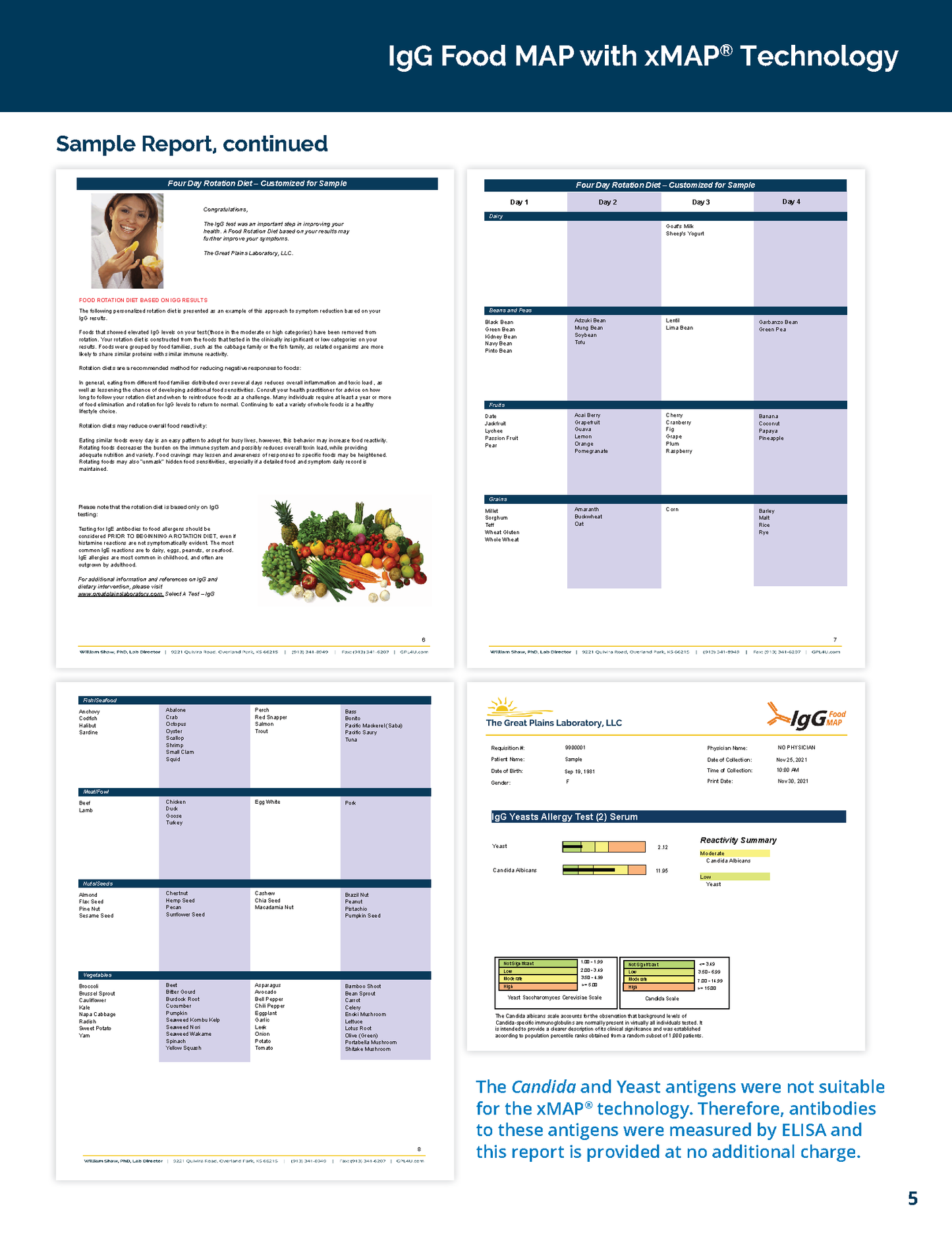 Mosaic IGG Food Allergy Test with Candida